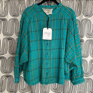 Ace & Jig Barrett blouse in Peacock, XL